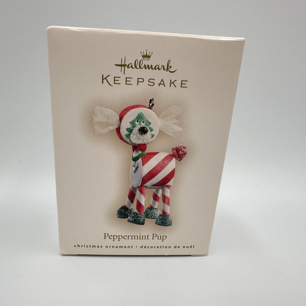 Hallmark Keepsake Peppermint Pup Christmas Ornament‎ 2007 Candy Dog Box - Picture 8 of 9